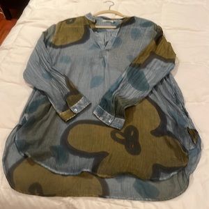 Dolman sheer linen tunic size L